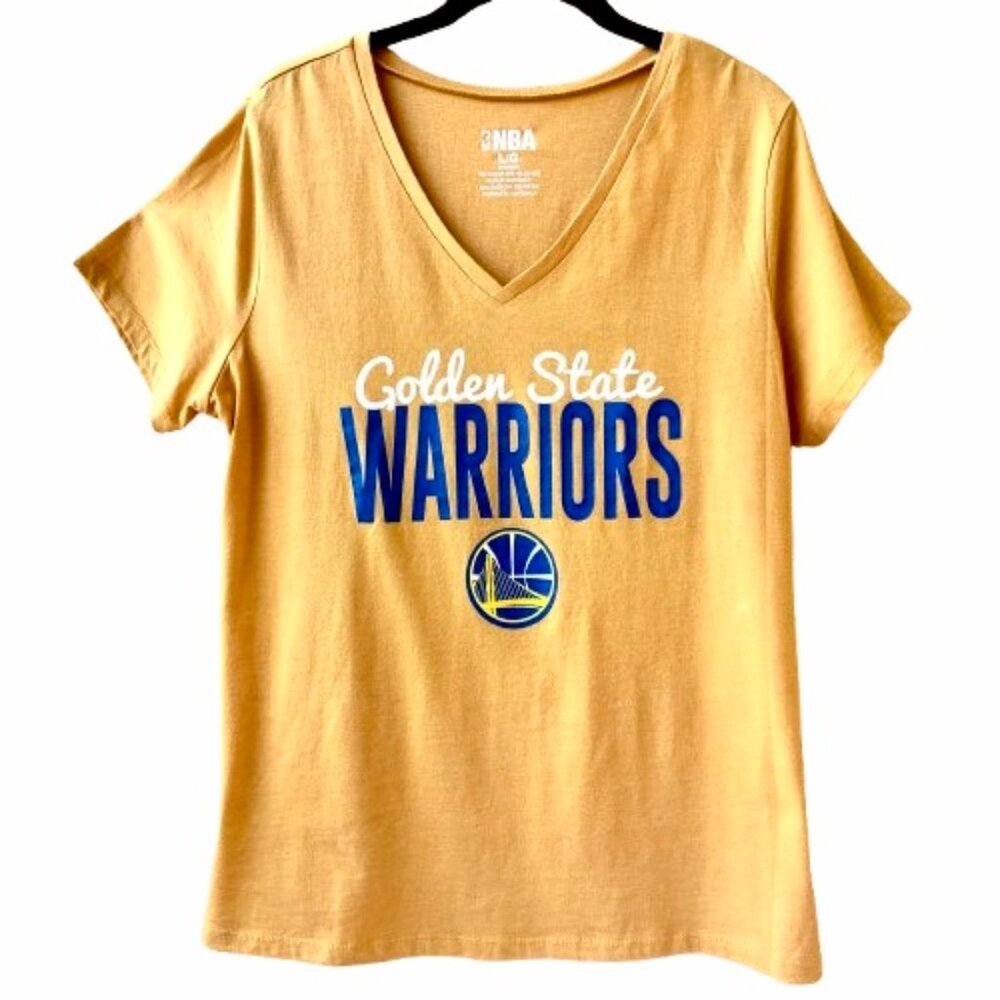 Golden State Warriors NBA T-Shirt V-neck Short Sleeve Top Womens Large